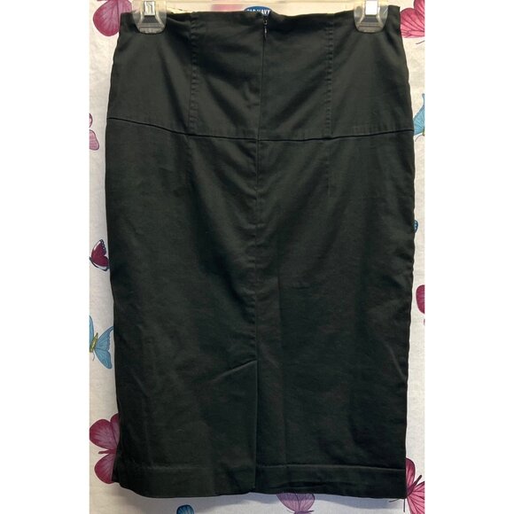 Forever 21 Black Pencil Mini Skirt Front Lace-Up Detail Medium 24” Length - Picture 2 of 3